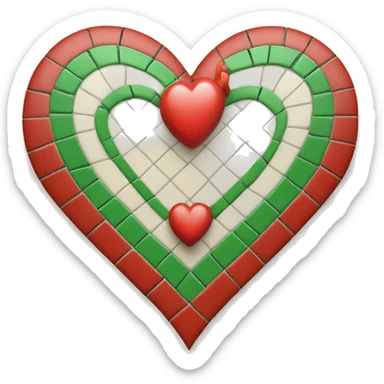Just a simple Christmas heart with red and green tiles sticker
