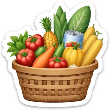 basket of grocery items impacted by tariffs sticker