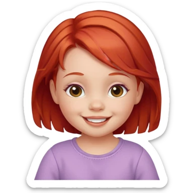 red hair baby girl sticker