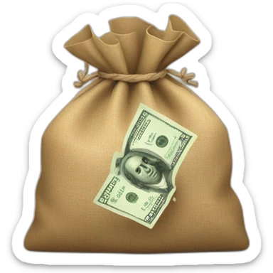 money falling out of bag sticker