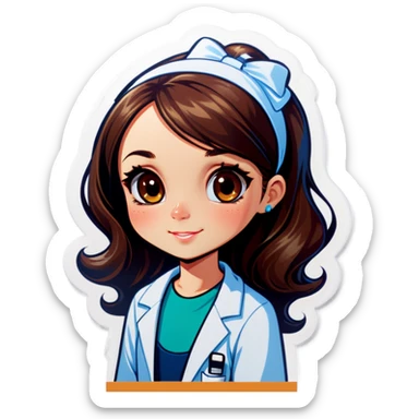 Girl lab technologist  sticker