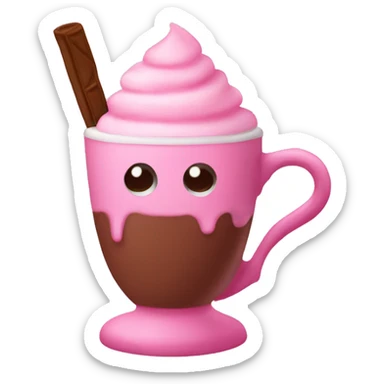 Pink Hot chocolate  sticker