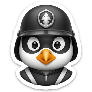 cute penguin soldier face only sticker