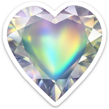 Heart shaped 56-carat iridescent diamond sticker