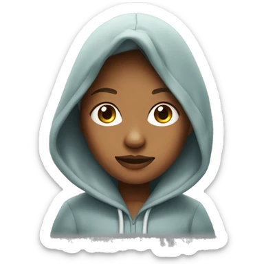 lady with nose ring wearing a hoodie sticker