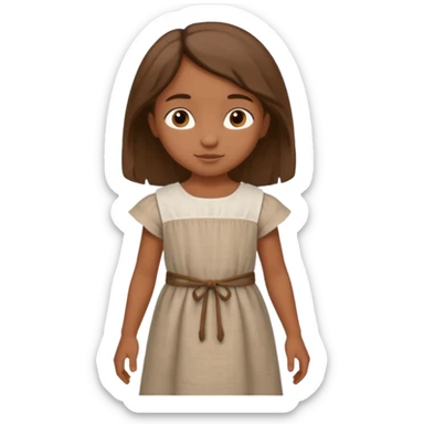 Petite fille brune de 8 ans à l'époque du Moyen âge. sticker