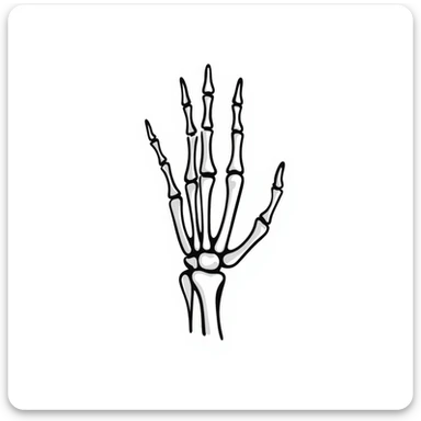 skeleton hand drawn doodle style sticker