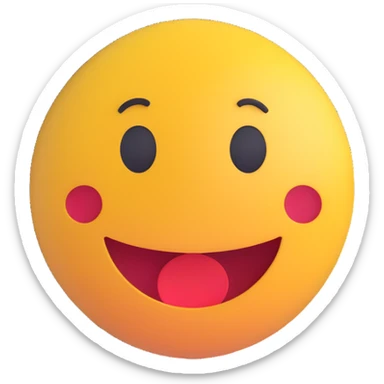 3D smiley emoji, round shape, worried face, with the text "para" sticker