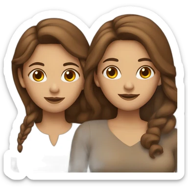 Two women with brown hair in love sticker