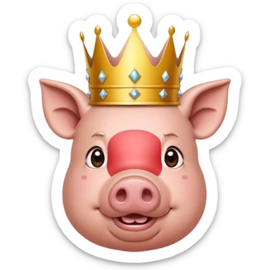 Me gustaría crear un cerdito con corona encima de el nombre yeicobvalentino que sea elegante para logo de mi granja sticker