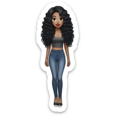 Beautiful woman,Black hair,wavy hair，long hair,White skin,oval face,big eyes,Blackeyes,Red lips,Chinese sticker