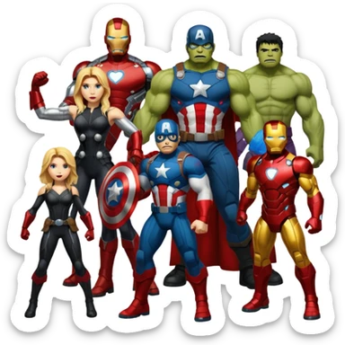 Avengers lineup sticker