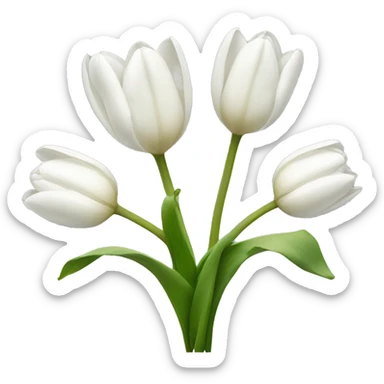 White tulips  sticker