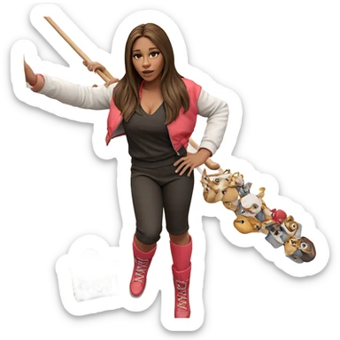 confident girl on stairs sticker