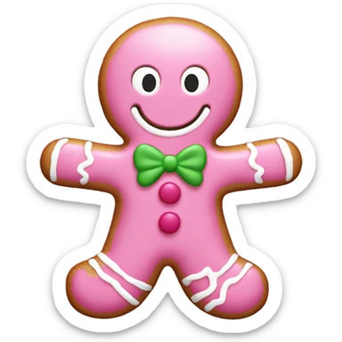Pink gingerbread man sticker