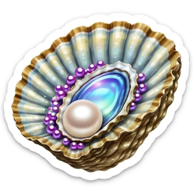 Glitter Oyster with Pearl  sticker
