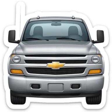 Chevy truck, modern design, expressive face sticker
