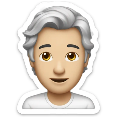 аниме девушка с голубыми волосами и белыми волосами с рогами демона sticker