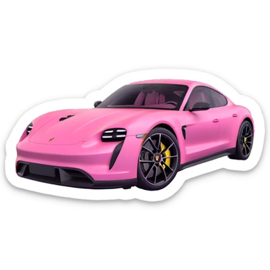 pink porsche taycan electric sports car sticker
