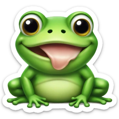 frog with big belly would like to eat a lot sticker