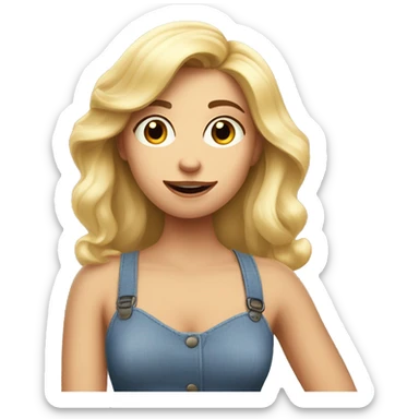 emoji pixar style very pretty blonde woman, saying no, realistic style sticker