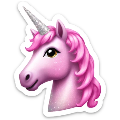 sparkly pink unicorn  sticker