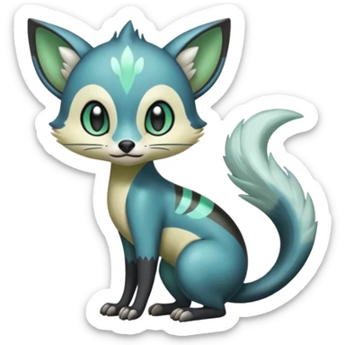 Icy Clear Glossy Glassy Gassy Mossy Meloetta-Vernid-Trico-Sergal-Civet-Fakémon-creature-hybrid sticker