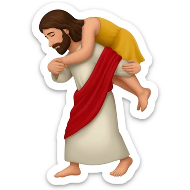 Jesus carrying me sticker