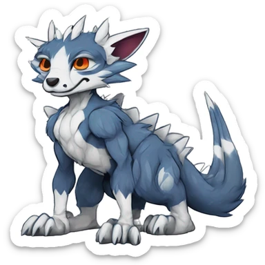 Cute Protogen-vernid-sergal-wickerbeast by griffsnuff & LiLaiRa & Falvie full body  sticker