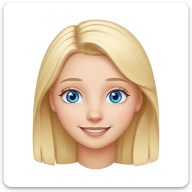 A girl with blue eyes, light hair to her chin sticker