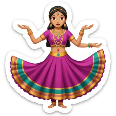 Indian woman in traditional clothes dances.  format portrait sticker