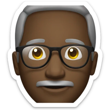 African man in round glasses sticker