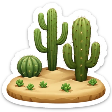 desert iwth cactus sticker