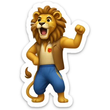 Un León sacando la lengua  sticker