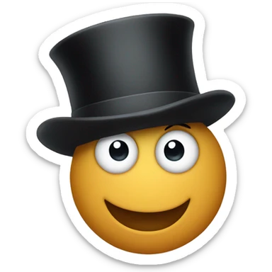Embarrassed face in a top hat sticker