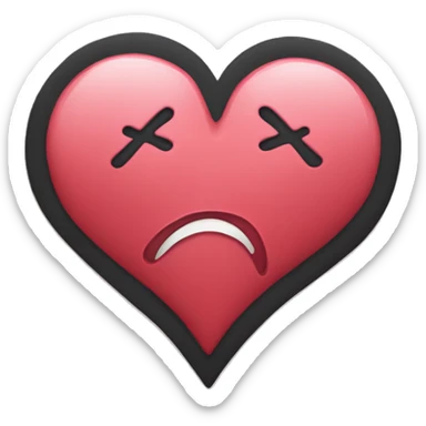 Heart with sad love blac sticker