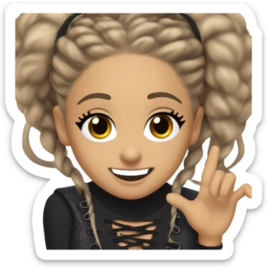 Ariana grande doing a hair flip in Shakira lace up croc top  sticker