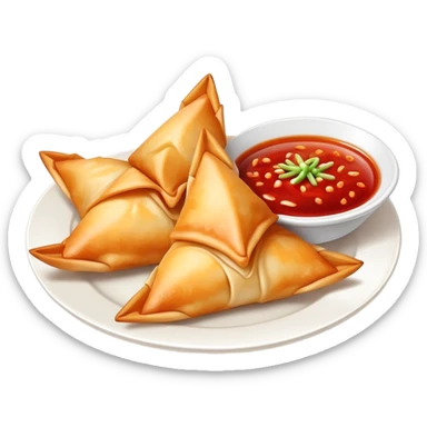 Crab Rangoon with a side of sauce sticker