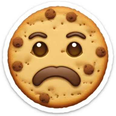 emoji face with cookie crumbs around mouth sticker