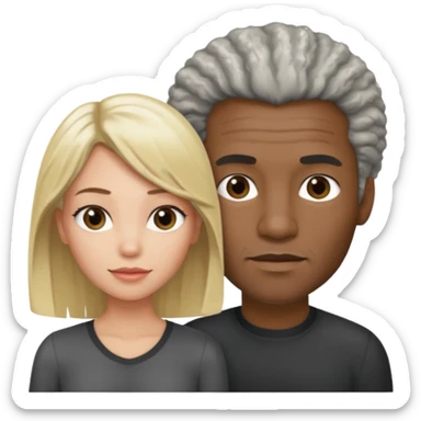 Black man salt n pepper hair with younger blonde  sticker