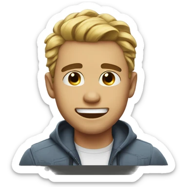 Let him smile and have a tear near his eye PP sticker