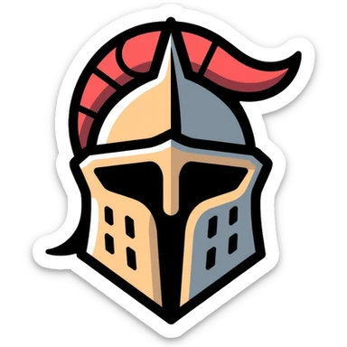 crusader knight helmet with nose guard sticker