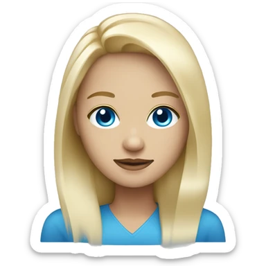 blond, light skin, blue eyes working as a community manager  sticker