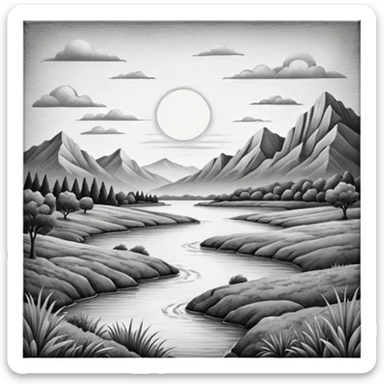 Canvas with pencil sketch sticker