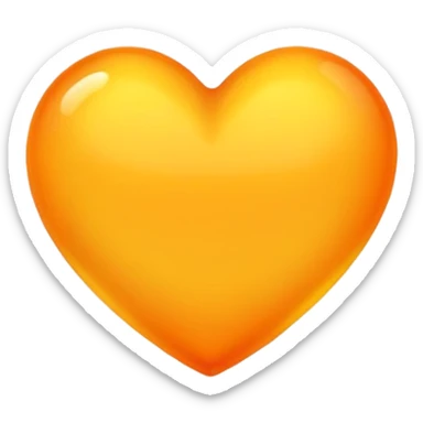 Orange-yellow heart sticker