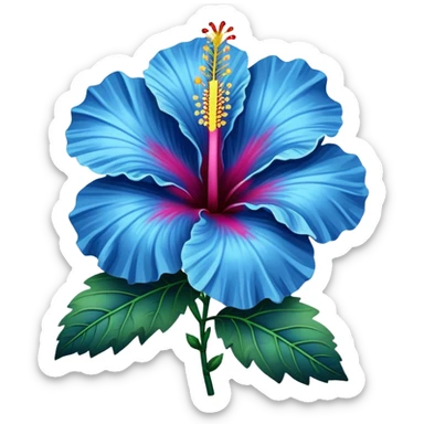 one blue hibiscus flower sticker