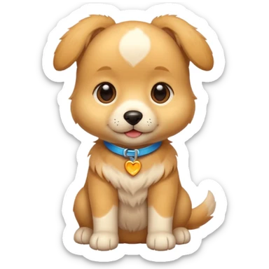 a bright puppy (less cheeks and less hair) sticker