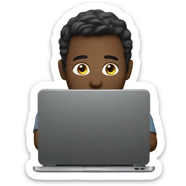 white man Video editor working on laptop sticker