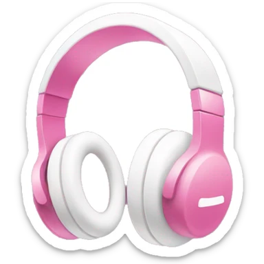 pink white headphone sticker