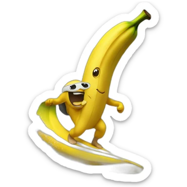 A banana surfing in california sticker